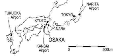 [map of airports in Japan]